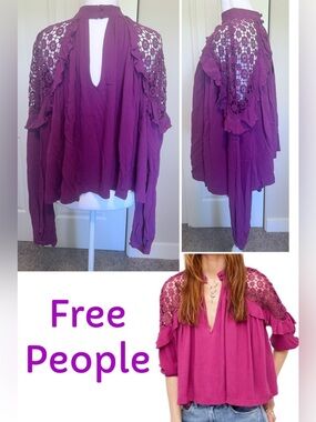 Free People Little Bit of Love
Crochet Flowy Top Sz XS
